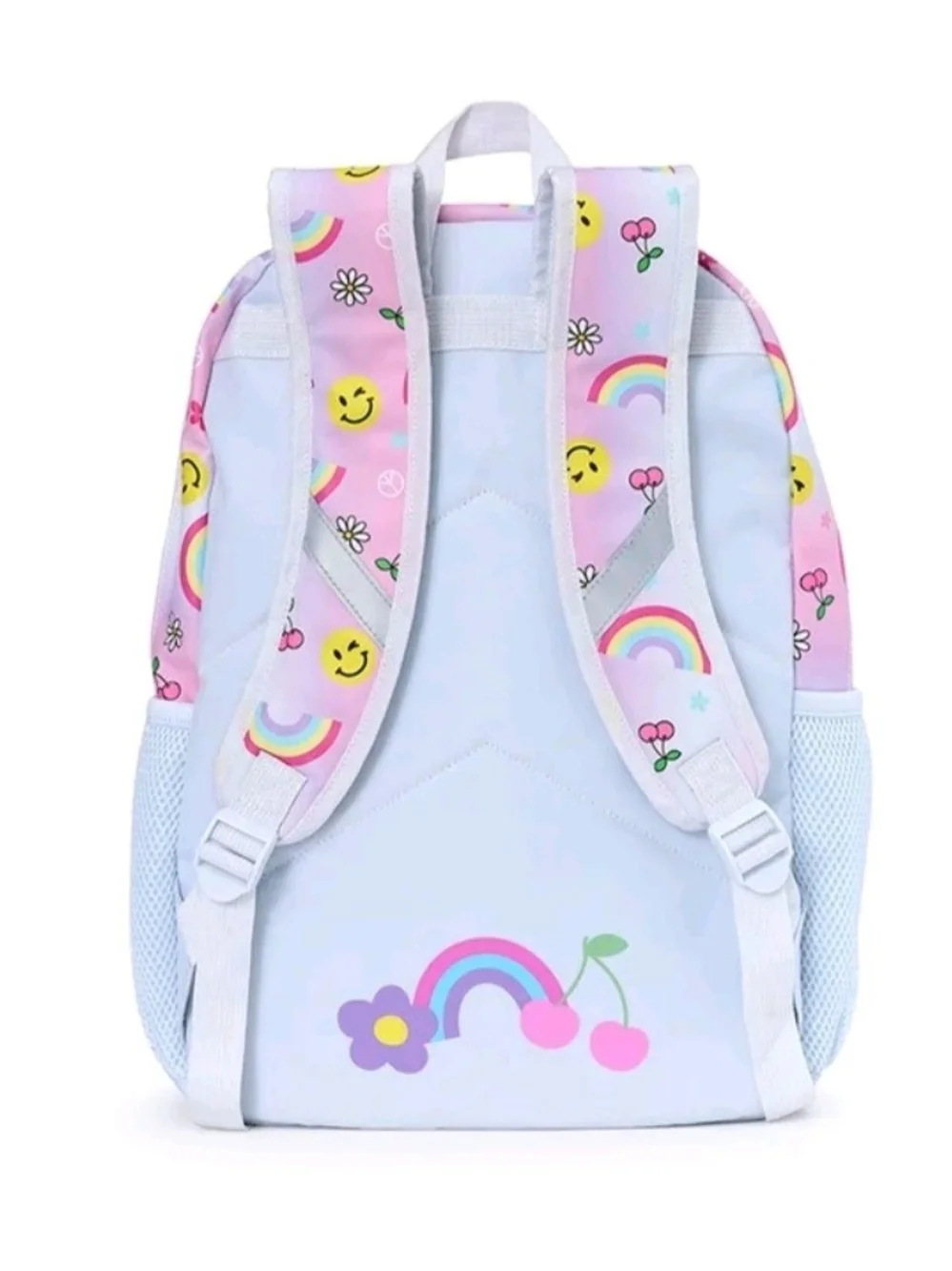 Kids Rainbow Smiley Backpack with Matching Headphones - Pink